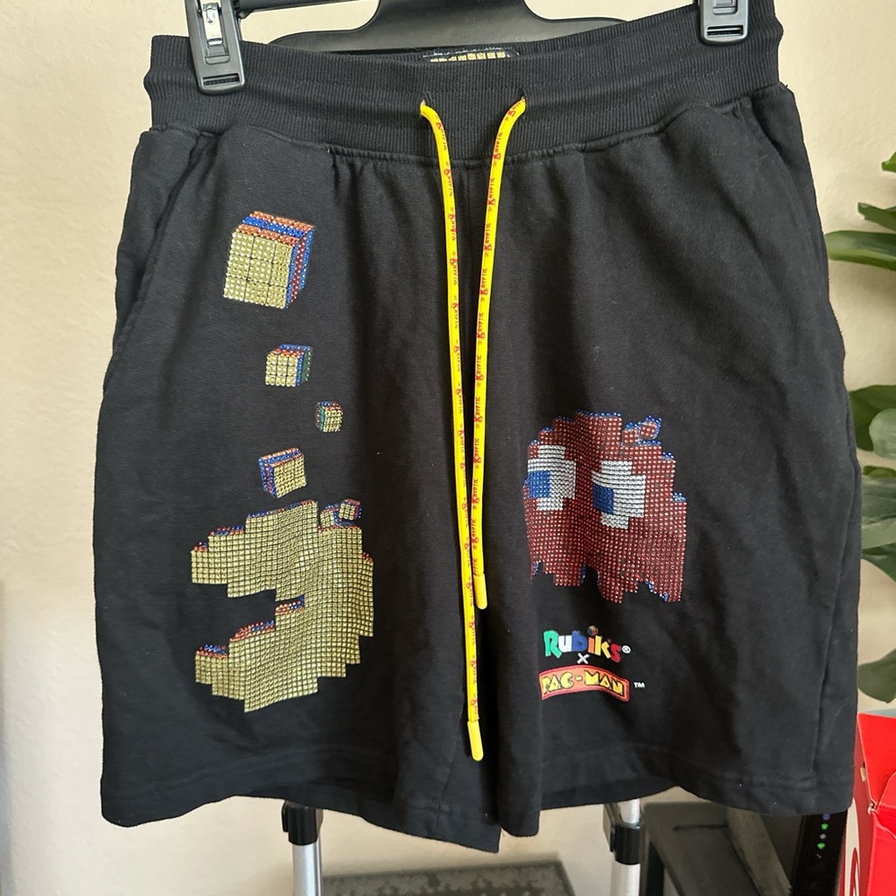 Black PAC-man Rubik’s cube collab shorts